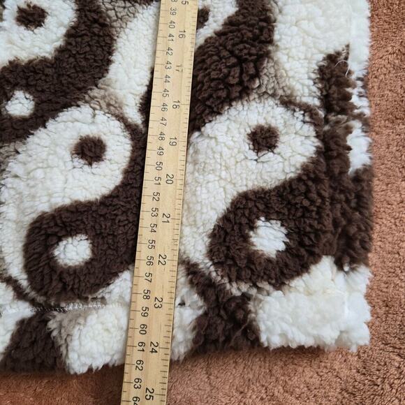 NWT PacSun Yin-Yang Sherpa Hoodie Jacket S Cozy Fleece Brown White Boho Hippie - Picture 10 of 10